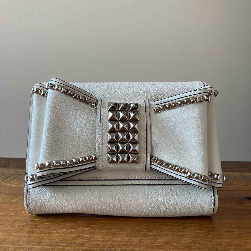 Rebecca Minkoff white studded clutch / cross body